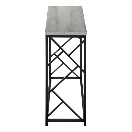 I 3532 Accent Table - 44"L / Grey / Black Metal Hall Console - Furniture Depot (7881117368568)