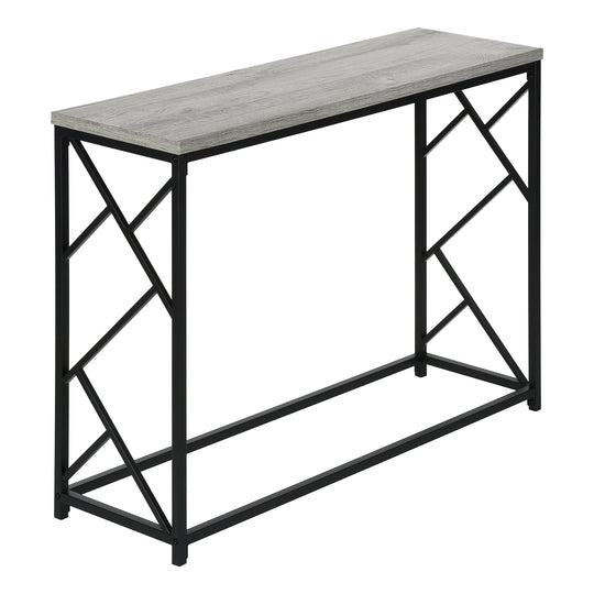 I 3532 Accent Table - 44"L / Grey / Black Metal Hall Console - Furniture Depot (7881117368568)