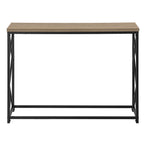 I 3533 Accent Table - 44"L / Taupe / Black Metal Hall Console - Furniture Depot