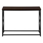 I 3534 Accent Table - 44"L / Espresso / Black Metal Hall Console - Furniture Depot (7881117434104)