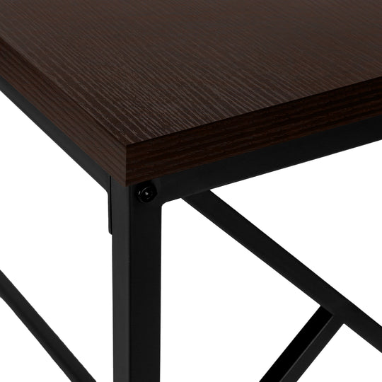 I 3534 Accent Table - 44"L / Espresso / Black Metal Hall Console - Furniture Depot (7881117434104)