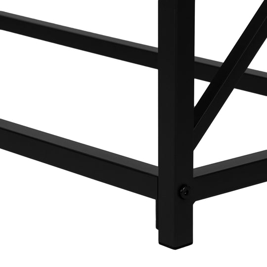 I 3534 Accent Table - 44"L / Espresso / Black Metal Hall Console - Furniture Depot (7881117434104)