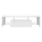 I 3548 Tv Stand - 63"L / High Glossy White With Tempered Glass - Furniture Depot