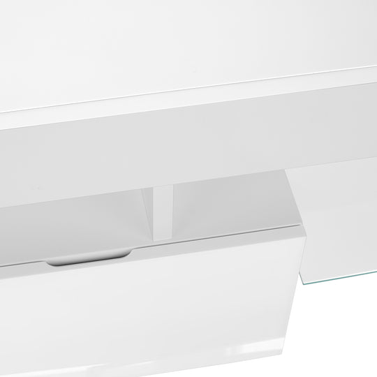 I 3548 Tv Stand - 63"L / High Glossy White With Tempered Glass - Furniture Depot