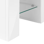 I 3548 Tv Stand - 63"L / High Glossy White With Tempered Glass - Furniture Depot