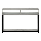 I 3572 Accent Table - 48"L / Grey / Black Metal Hall Console - Furniture Depot