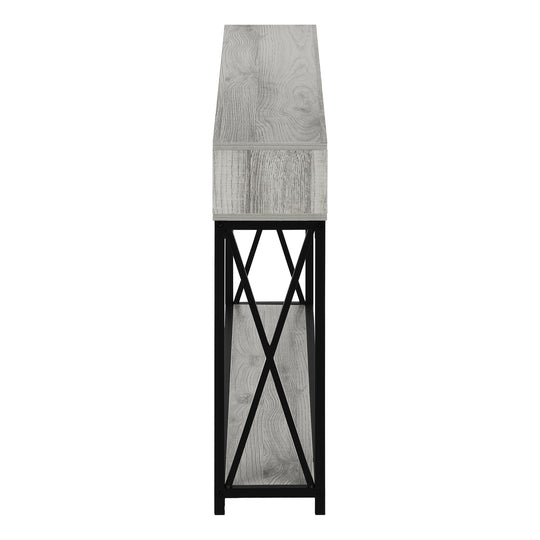 I 3572 Accent Table - 48"L / Grey / Black Metal Hall Console - Furniture Depot