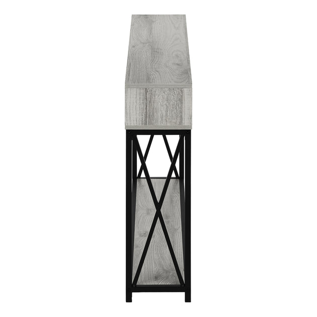 I 3572 Accent Table - 48"L / Grey / Black Metal Hall Console - Furniture Depot