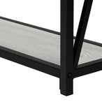 I 3572 Accent Table - 48"L / Grey / Black Metal Hall Console - Furniture Depot