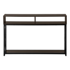 I 3574 Accent Table - 48"L / Espresso / Black Metal Hall Console - Furniture Depot