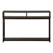 I 3574 Accent Table - 48"L / Espresso / Black Metal Hall Console - Furniture Depot