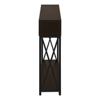 I 3574 Accent Table - 48"L / Espresso / Black Metal Hall Console - Furniture Depot