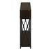 I 3574 Accent Table - 48"L / Espresso / Black Metal Hall Console - Furniture Depot