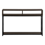 I 3574 Accent Table - 48"L / Espresso / Black Metal Hall Console - Furniture Depot