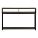 I 3574 Accent Table - 48"L / Espresso / Black Metal Hall Console - Furniture Depot