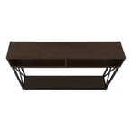 I 3574 Accent Table - 48"L / Espresso / Black Metal Hall Console - Furniture Depot
