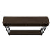 I 3574 Accent Table - 48"L / Espresso / Black Metal Hall Console - Furniture Depot