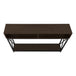 I 3574 Accent Table - 48"L / Espresso / Black Metal Hall Console - Furniture Depot