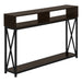 I 3574 Accent Table - 48"L / Espresso / Black Metal Hall Console - Furniture Depot