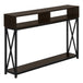 I 3574 Accent Table - 48"L / Espresso / Black Metal Hall Console - Furniture Depot