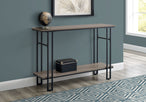 I 3577 Accent Table - 48"L / Taupe / Black Metal Hall Console - Furniture Depot