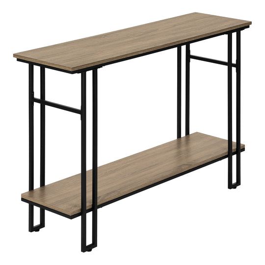 I 3577 Accent Table - 48"L / Taupe / Black Metal Hall Console - Furniture Depot