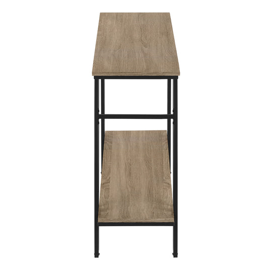 I 3577 Accent Table - 48"L / Taupe / Black Metal Hall Console - Furniture Depot