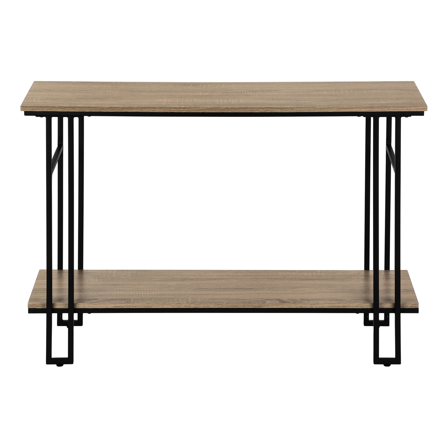 I 3577 Accent Table - 48"L / Taupe / Black Metal Hall Console - Furniture Depot