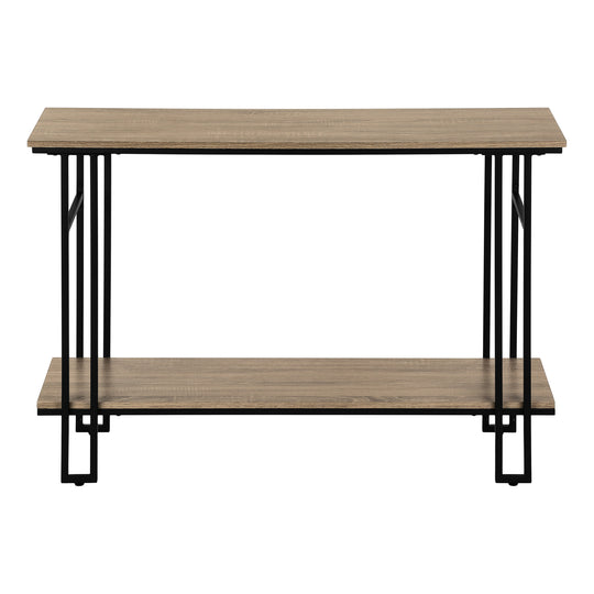 I 3577 Accent Table - 48"L / Taupe / Black Metal Hall Console - Furniture Depot