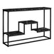 I 3579 Accent Table - 48"L / Black Marble / Black Metal Console - Furniture Depot