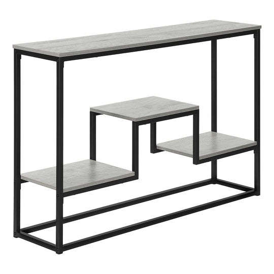 I 3580 Accent Table - 48"L / Grey / Black Metal Hall Console - Furniture Depot (7881118384376)