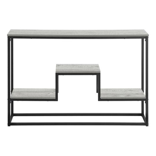 I 3580 Accent Table - 48"L / Grey / Black Metal Hall Console - Furniture Depot (7881118384376)