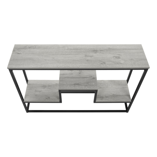 I 3580 Accent Table - 48"L / Grey / Black Metal Hall Console - Furniture Depot (7881118384376)