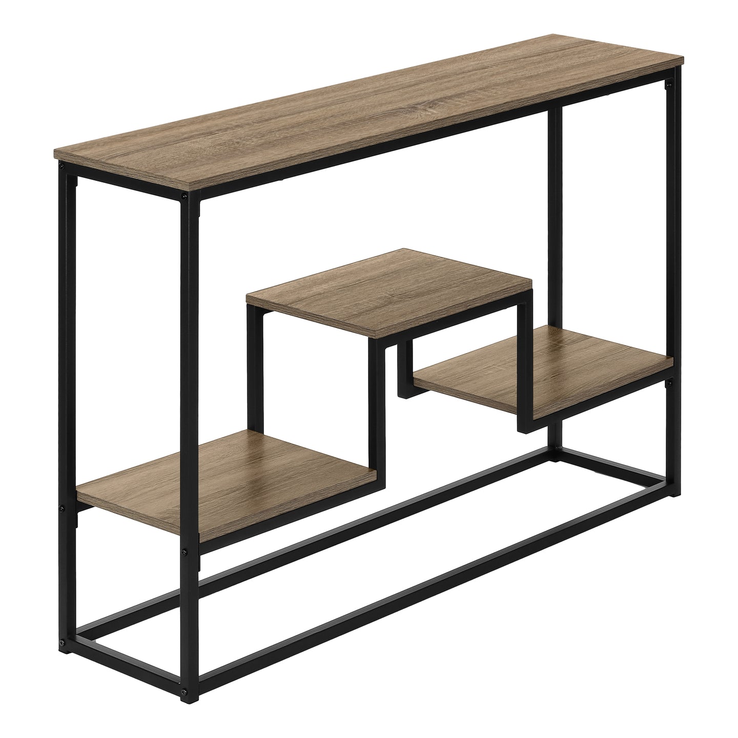 I 3581 Accent Table - 48"L / Taupe / Black Metal Hall Console - Furniture Depot