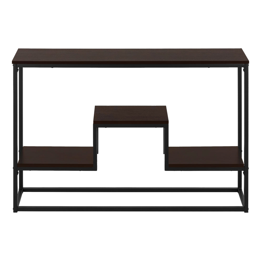 I 3582 Accent Table - 48"L / Espresso / Black Metal Hall Console - Furniture Depot (7881118712056)