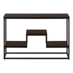 I 3582 Accent Table - 48"L / Espresso / Black Metal Hall Console - Furniture Depot (7881118712056)