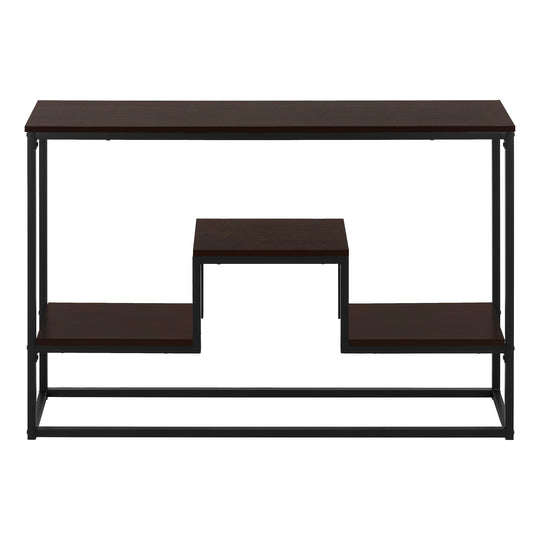 I 3582 Accent Table - 48"L / Espresso / Black Metal Hall Console - Furniture Depot (7881118712056)