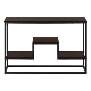 I 3582 Accent Table - 48"L / Espresso / Black Metal Hall Console - Furniture Depot (7881118712056)