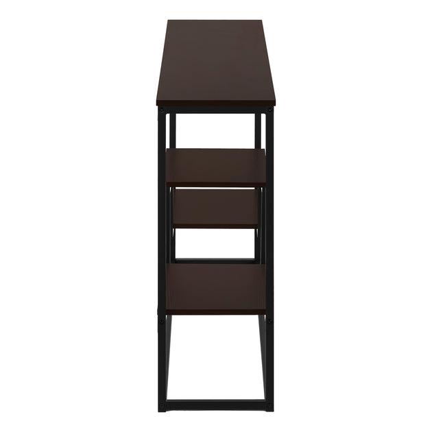 I 3582 Accent Table - 48"L / Espresso / Black Metal Hall Console - Furniture Depot (7881118712056)