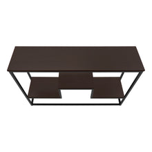 Load image into Gallery viewer, I 3582 Accent Table - 48&quot;L / Espresso / Black Metal Hall Console - Furniture Depot (7881118712056)