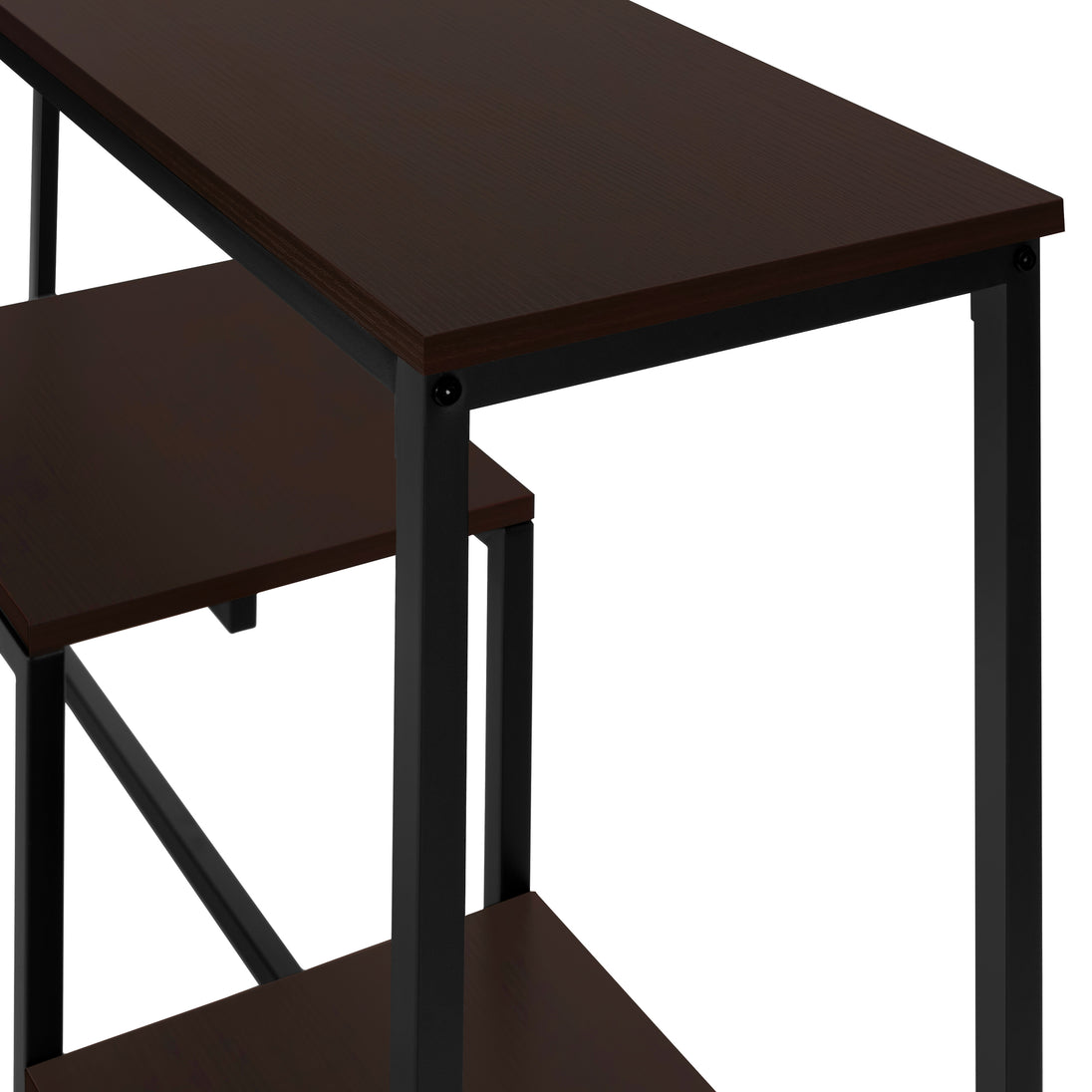 I 3582 Accent Table - 48"L / Espresso / Black Metal Hall Console - Furniture Depot (7881118712056)