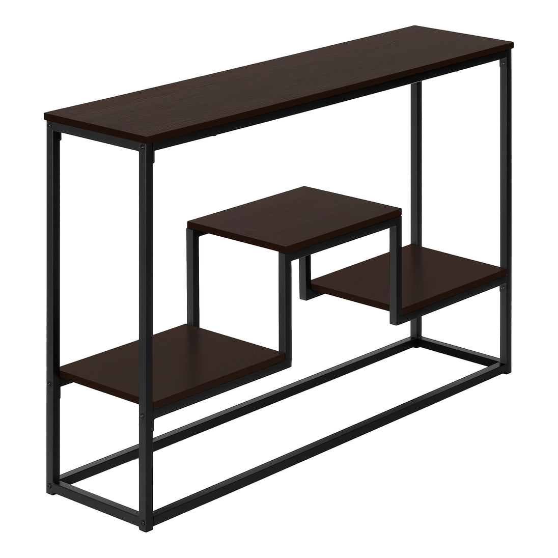 I 3582 Accent Table - 48"L / Espresso / Black Metal Hall Console - Furniture Depot (7881118712056)