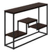 I 3582 Accent Table - 48"L / Espresso / Black Metal Hall Console - Furniture Depot (7881118712056)