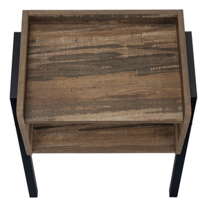 I 3583 Accent Table - 23"H / Brown Reclaimed-Look / Black Metal - Furniture Depot (7881118875896)