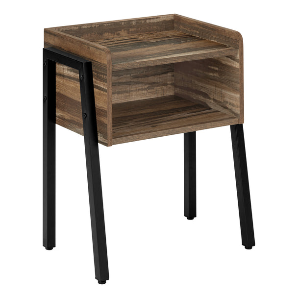 I 3583 Accent Table - 23"H / Brown Reclaimed-Look / Black Metal - Furniture Depot (7881118875896)