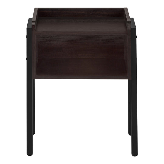 I 3593 Accent Table - 23"H / Espresso / Black Metal - Furniture Depot (7881119170808)