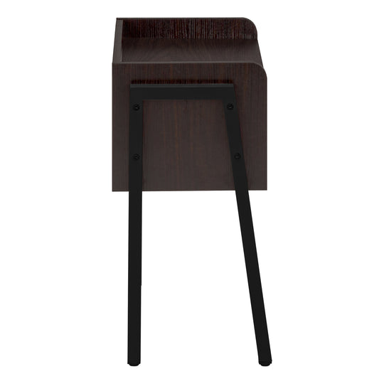 I 3593 Accent Table - 23"H / Espresso / Black Metal - Furniture Depot (7881119170808)