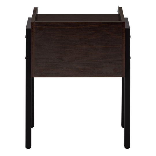 I 3593 Accent Table - 23"H / Espresso / Black Metal - Furniture Depot (7881119170808)