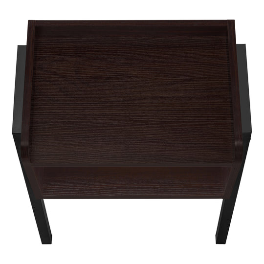 I 3593 Accent Table - 23"H / Espresso / Black Metal - Furniture Depot (7881119170808)