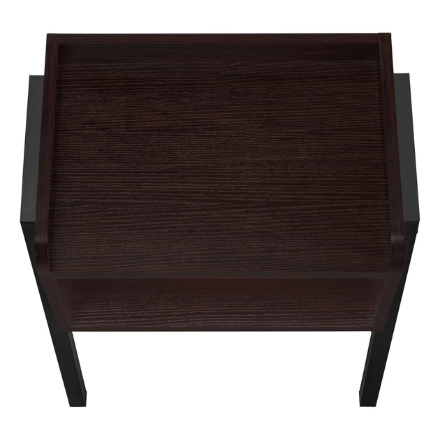 I 3593 Accent Table - 23"H / Espresso / Black Metal - Furniture Depot (7881119170808)